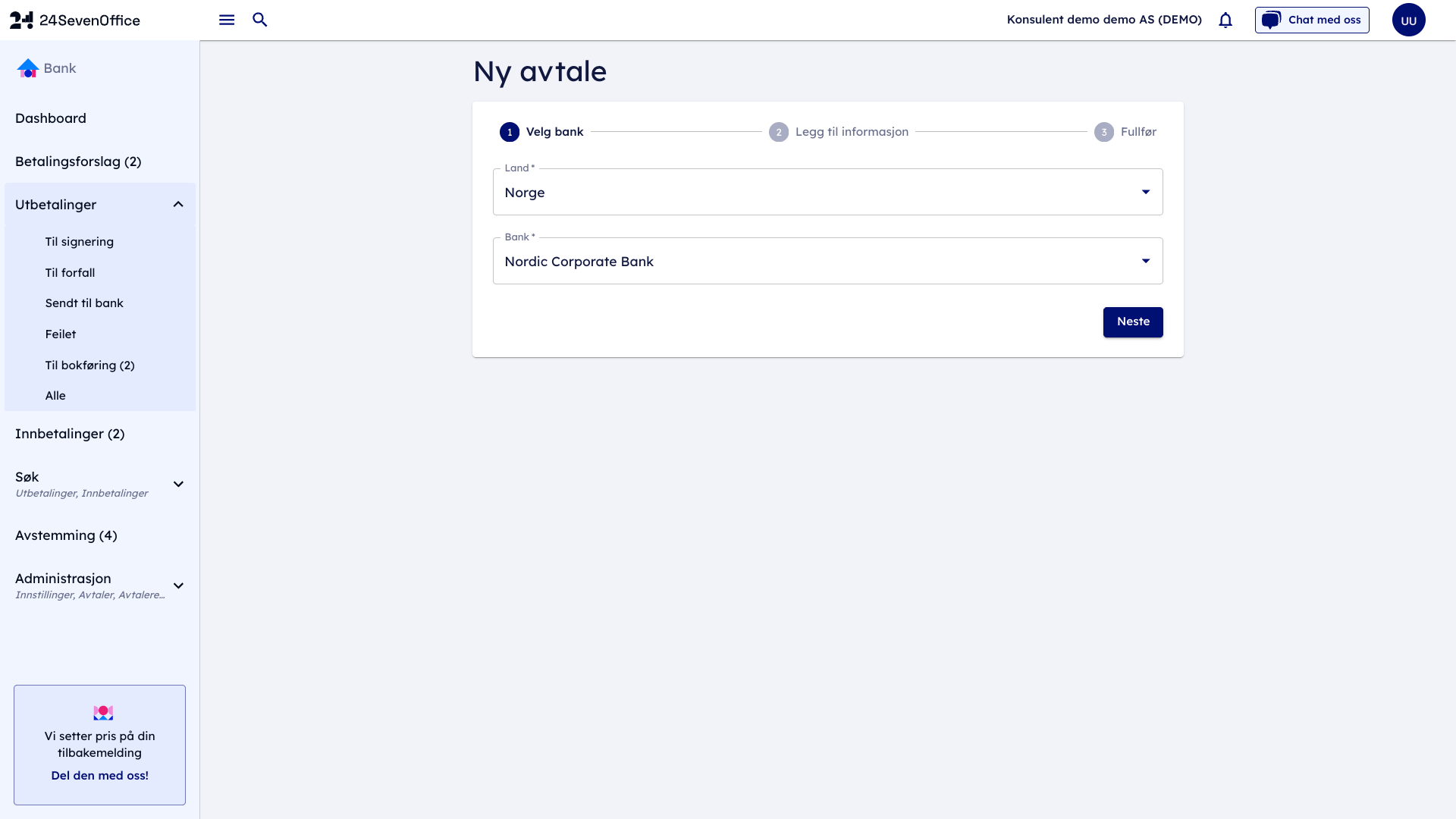 NO 24SO Bankintegrasjon Nordic Corporate Bank